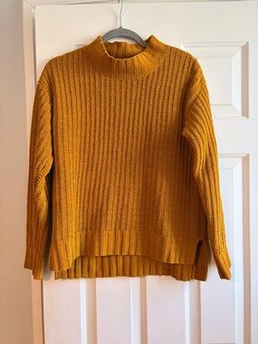 For The Republic Ribbed Mock Neck Sweater in Mustard Gold